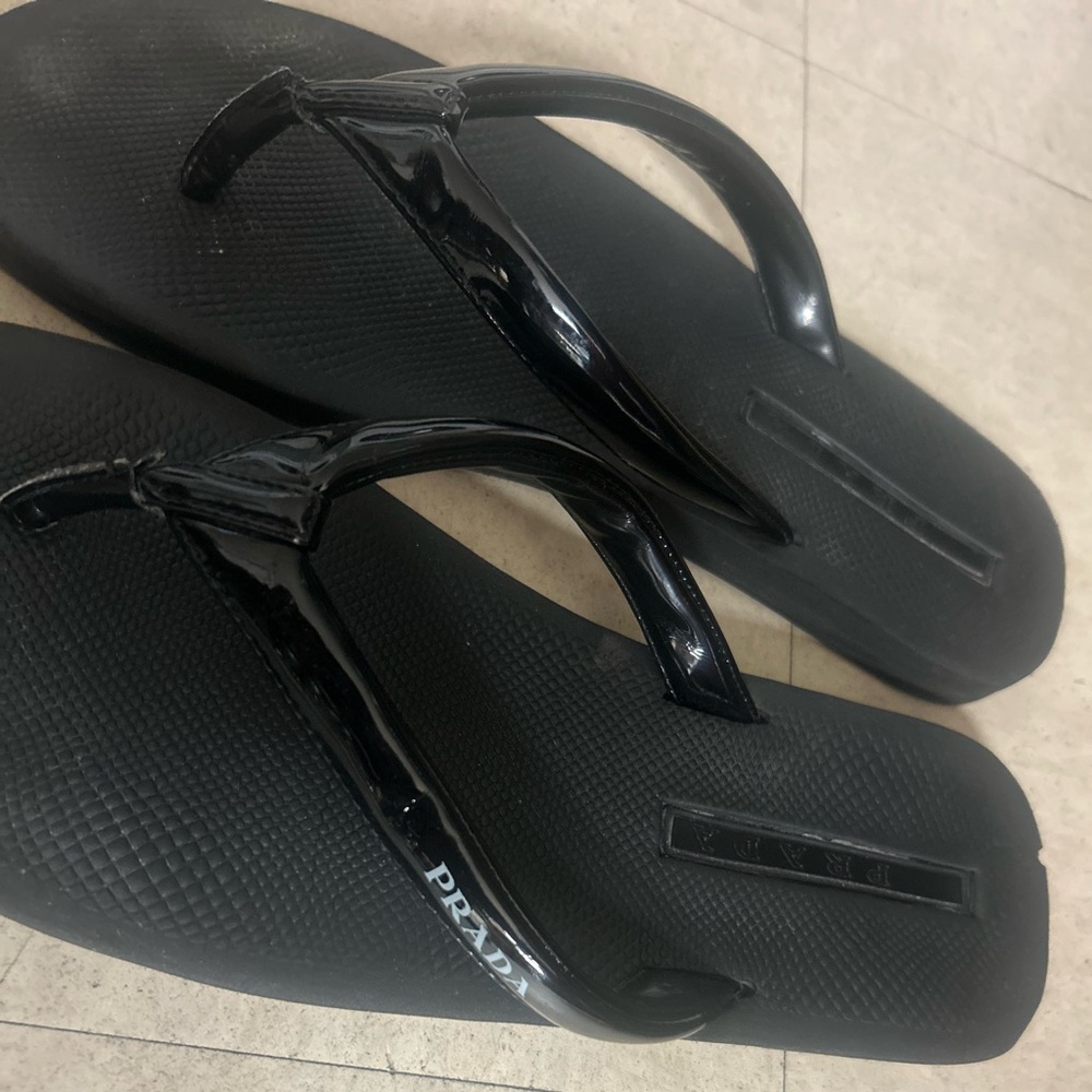 Prada Women's Black Flip Flops